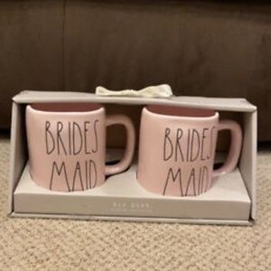 Rae Dunn Pink BRIDESMAID 2 Coffee Mug Gift Set
